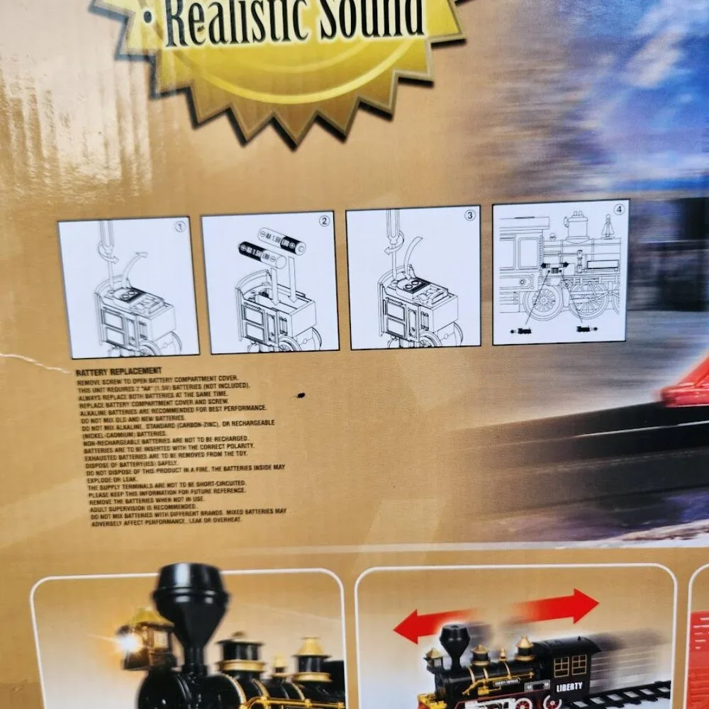 NEW Christmas Train Set 6 Car Locomotive Electronic Train Set Battery Operated L